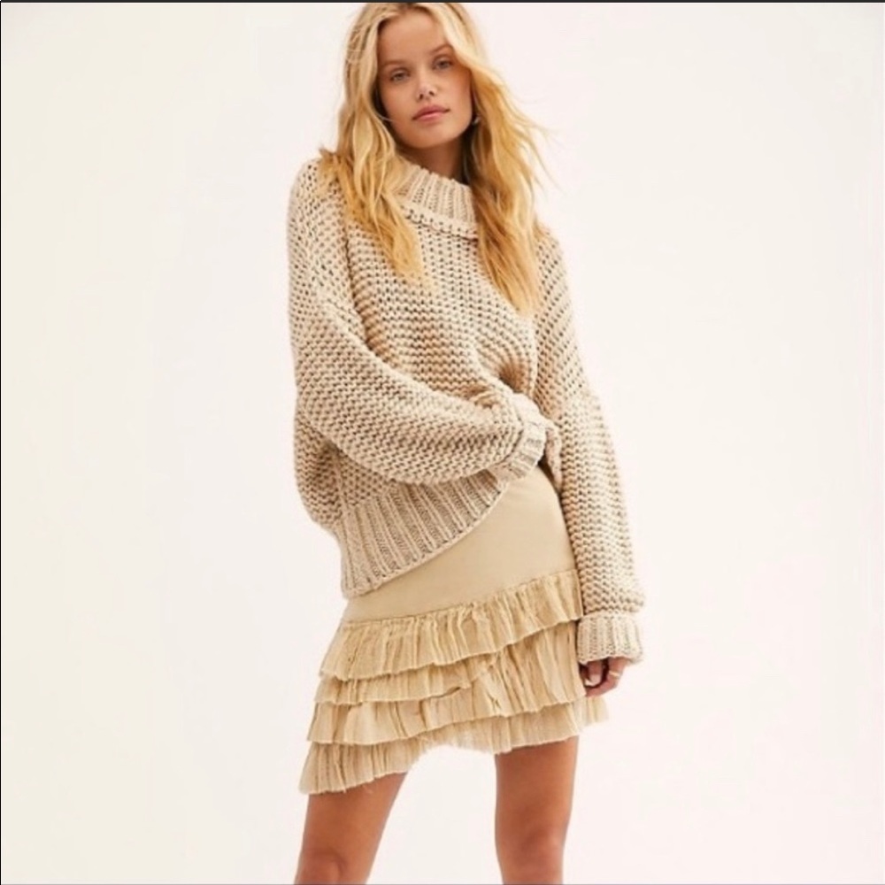 New Free People knit cropped sweater